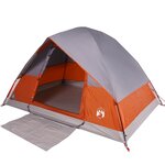 vidaXL Tente de camping à dôme 4 personnes orange imperméable