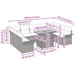 vidaXL Ensemble de salle à manger de jardin 10 pièces avec coussins Noir Rotin synthétique Acacia