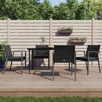vidaXL Ensemble à manger de jardin 5 Pièces coussins résine tressée acier