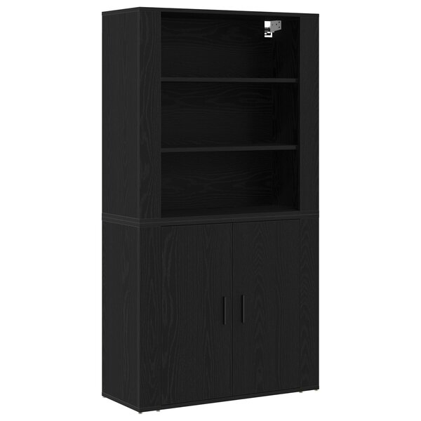 vidaXL Meuble haut chêne noir en bois reconstitué
