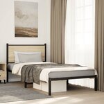 vidaXL Cadre de lit en métal sans matelas chêne sonoma 107x203 cm