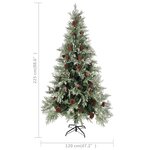 vidaXL Sapin de Noël avec pommes de pin Vert et blanc 225 cm PVC et PE