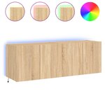 vidaXL Meubles TV muraux lumières LED 2 Pièces chêne sonoma 60x35x41 cm
