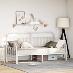 Cadre de lit daybed vidaXL avec lit gigogne Blanc 75x190 cm Acier