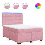 vidaXL Sommier à lattes de lit avec matelas Rose 140x190 cm Velours