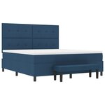 vidaXL Lit à sommier avec matelas et banc Bleu 180x200 cm Tissu