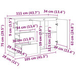 vidaXL Buffet Blanc 111x34x75 cm Bois massif de pin