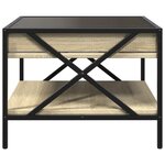 vidaXL Table basse avec LED infini chêne sonoma 50x50x38 cm