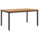 Table de jardin vidaXL 150x90x75 cm en bois d'acacia massif et métal