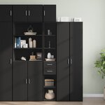 vidaXL Armoire de rangement mince noir 30x42 5x225cm bois d'ingénierie