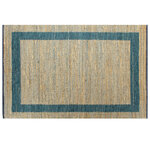 vidaXL Tapis fait à la main Jute Bleu 120x180 cm