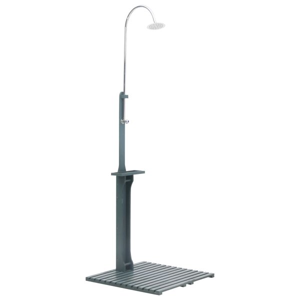 vidaXL Douche de jardin Anthracite Bois