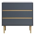 Commode 3 tiroirs en bois gris foncé 80 x 40 x 80 cm