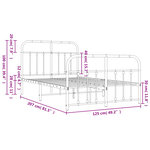 vidaXL Cadre de lit métal sans matelas avec pied de lit noir 120x200cm