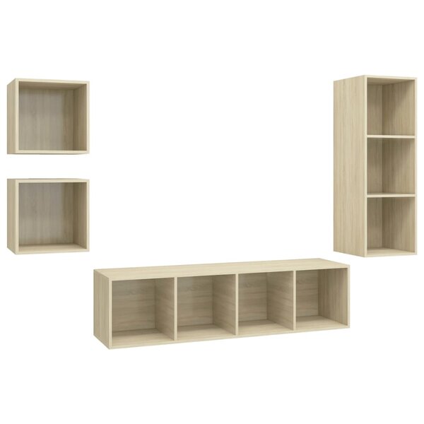 vidaXL Ensemble de meubles TV 4 Pièces Chêne sonoma Bois d'ingénierie