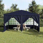 vidaXL Tente de fête avec 8 parois latérales bleues 4x4 m PE