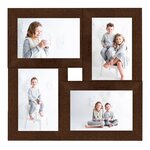 vidaXL Collage de cadres photo pour photo de 4x(13x18 cm) Marron MDF