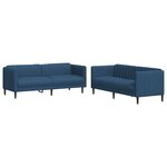 vidaXL Ensemble de canapés 2 Pièces bleu tissu