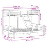 vidaXL Lit superposé sans matelas 80x200/140x200 cm bois massif