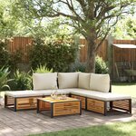 vidaXL Salon de jardin avec coussins 6 Pièces bois d'acacia solide