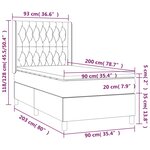 vidaXL Sommier à lattes de lit et matelas Gris clair 90x200 cm Velours