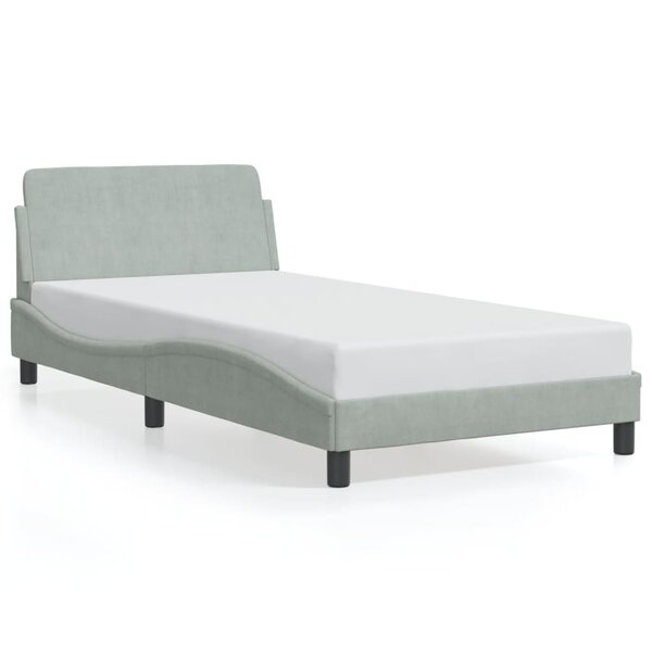 vidaXL Cadre de lit sans matelas gris clair 100x200 cm velours