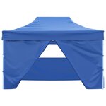 vidaXL Tente de réception pliable avec 4 parois 3x4 m Acier Bleu