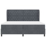 vidaXL Lit à ressorts avec matelas gris foncé 200x200 cm en velours