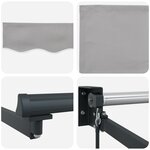 vidaXL Store rétractable manuel Gris 500x300 cm