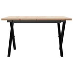 vidaXL Table basse cadre en X 60x60x40 cm bois de pin massif et fonte
