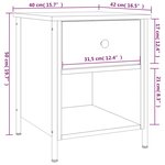vidaXL Table de chevet chêne fumé 40x42x50 cm bois d'ingénierie