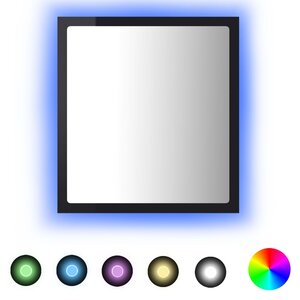 vidaXL Miroir LED de salle de bain Noir brillant 40x8 5x37cm Acrylique