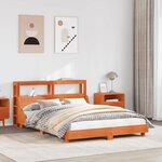 vidaXL Cadre de lit sans matelas cire marron 135x190cm bois pin massif