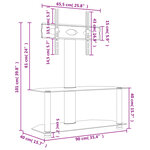 vidaXL Meuble TV d'angle 2 niveaux pour 32-70 pouces noir argenté