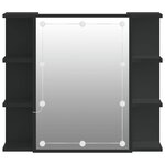 vidaXL Armoire à miroir avec LED noir 70x16 5x60 cm