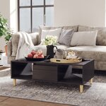 vidaXL Table basse gris brillant 103 5x60x35 cm bois d'ingénierie