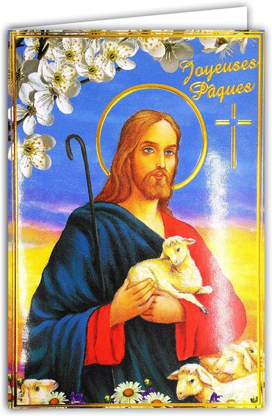 Carte Joyeuses Pâques Bonne Fête - Avec Enveloppe 12x19 5cm