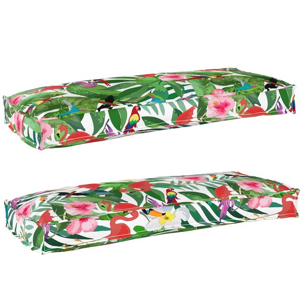 vidaXL Coussins de Palette pour Banc 2 Pièces Tropical Jungle 100x40x8 cm Tissu Oxford