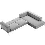 Canapé d'angle droit convertible IMPERIA 5 places - gris clair - 2 coffres de rangement - 304 x 212 x 86 cm