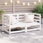 vidaXL Canapés d'angle de jardin 2 Pièces blanc bois de pin massif
