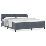 Lit à ressorts vidaXL avec matelas gris foncé en velours 180x200 cm