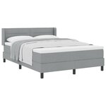 Lit sommier à ressorts vidaXL avec matelas gris clair 160x200 cm en tissu