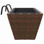 vidaXL Jardinières avec crochets 2 Pièces marron résine tressée