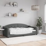 vidaXL Lit de repos gris foncé 90x190 cm tissu