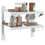 vidaXL Étagère murale 2 niveaux 50x23 5x60 cm argenté acier inoxydable