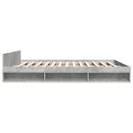 vidaXL Cadre de lit et tiroirs gris béton 200x200 cm bois d'ingénierie