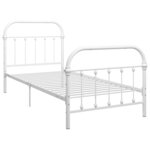 vidaXL Cadre de lit sans matelas blanc métal 90x200 cm