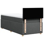 vidaXL Sommier à lattes de lit avec matelas Gris foncé 100x200cm Tissu