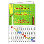 67-1102-A Carte Pédagogique Bon Anniversaire Coloriage Magique Jeu avec Crayon de couleur aléatoire et Enveloppe Jaune Tables de multiplications 12x12 144 pour Enfants CE1 CE2 CM1 dès 7 8 9 ans