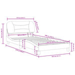 vidaXL Cadre de lit avec LED sans matelas noir 100x200 cm tissu